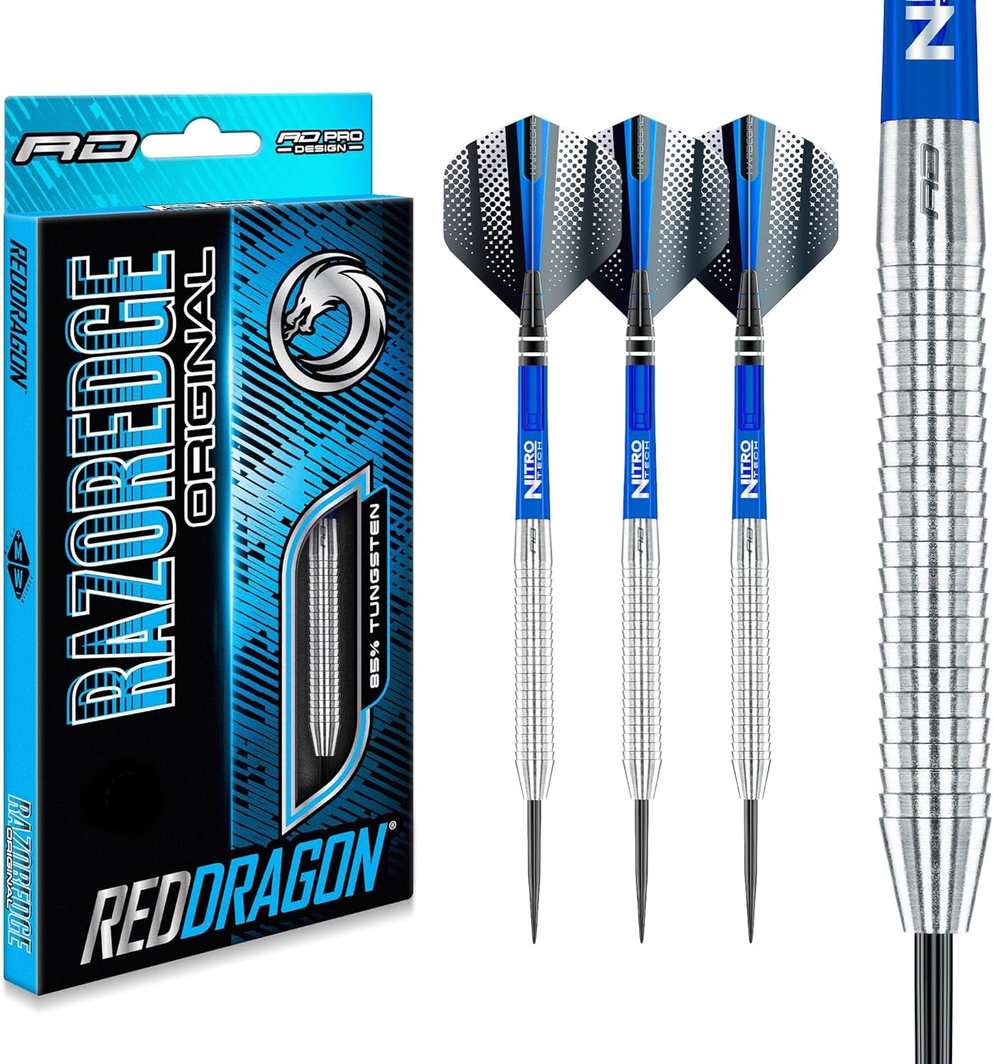 Razor Edge Original - Tungsten Professional Steel Darts with Flights and Shafts – Available in 20G, 21G, 23G, 24G, 26G, 28G, 29G, 30G, 33G