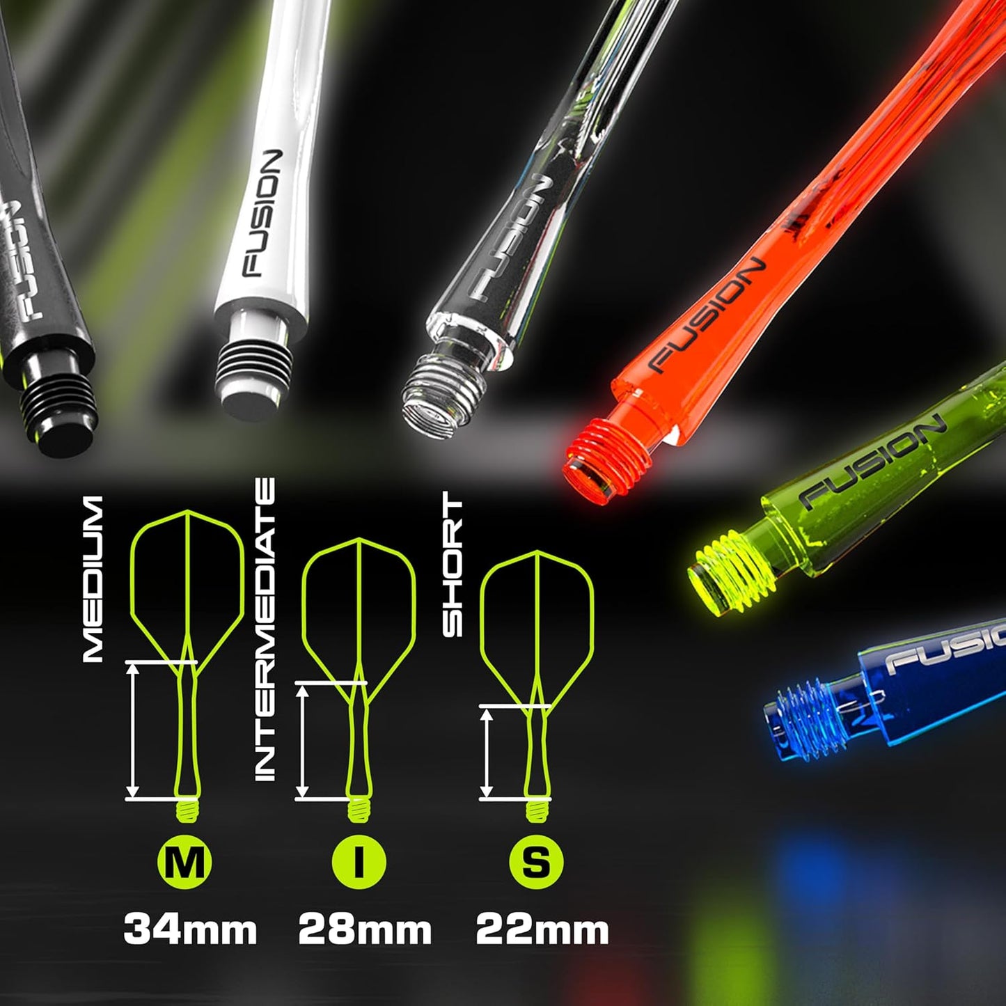 Fusion Intergrated Dart Flight and Shaft System - 1 Set per Pack (3 Flights and Shafts in Total)