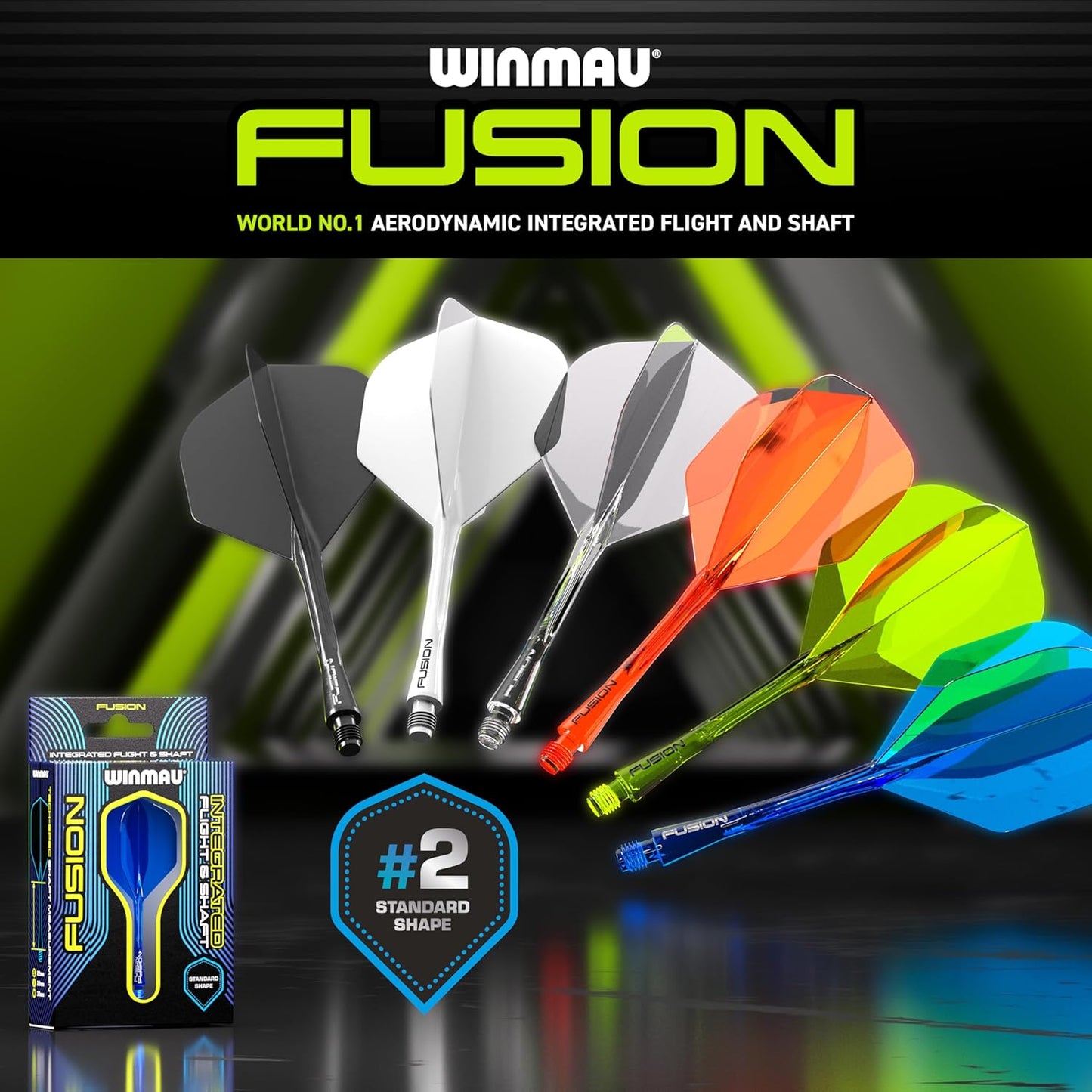 Fusion Intergrated Dart Flight and Shaft System - 1 Set per Pack (3 Flights and Shafts in Total)