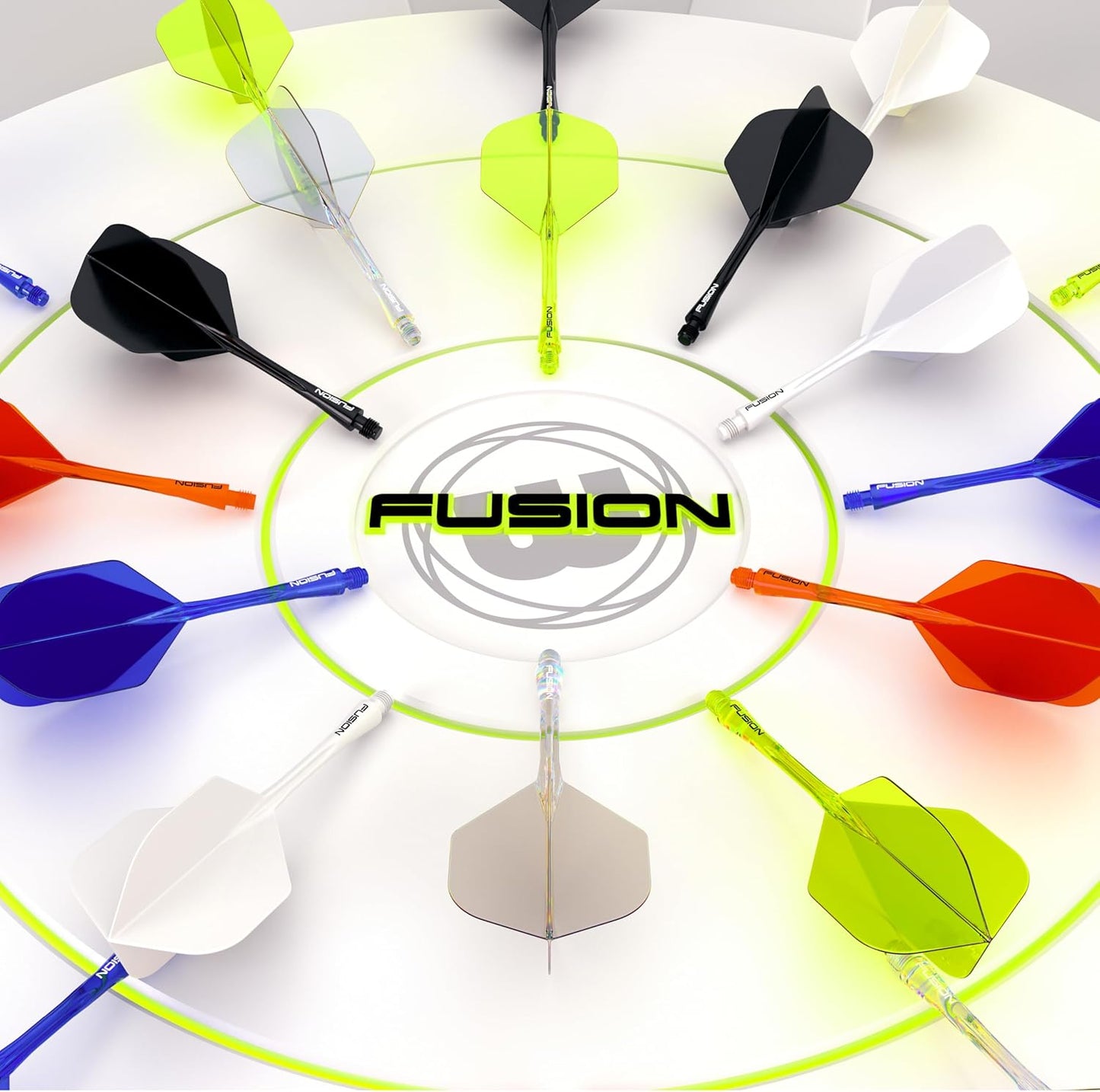 Fusion Intergrated Dart Flight and Shaft System - 1 Set per Pack (3 Flights and Shafts in Total)