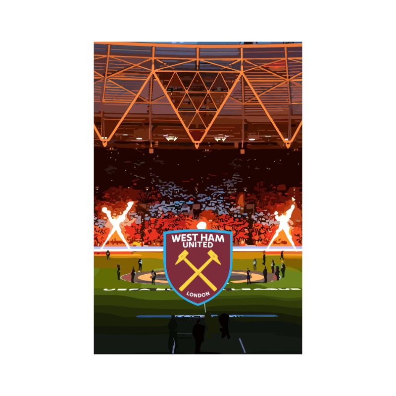 West Ham Dartboard Backboard Mini Board 80x120cm