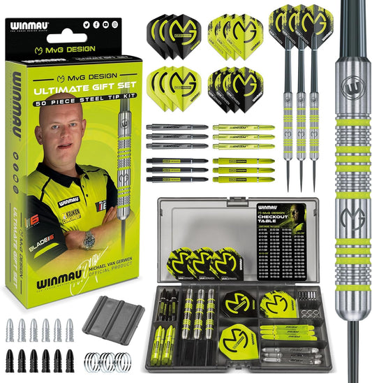 Michael Van Gerwen Mvg Gift Set - 50 Piece Dart Set with 4 Shafts, 4 Flights plus Accessories