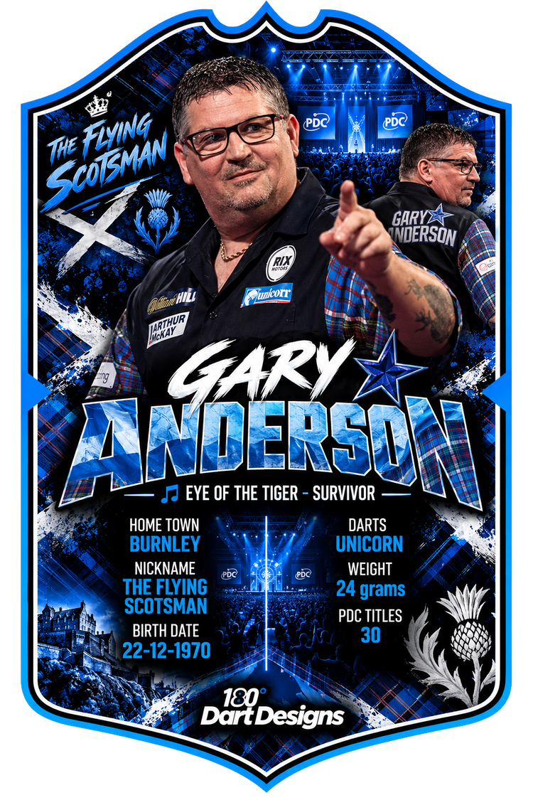 Gary Anderson The Flying Scotsman Darts Player Card