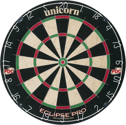 Dartboard | Eclipse Pro | Ultra-Visible Number Ring & Spider | Championship Quality Sisal Bristle | Staple-Free Construction