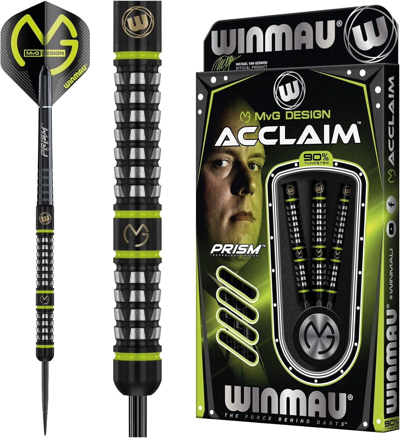 Mvg Acclaim Tungsten Steel Tip Darts 25G Set with Flights and Shafts