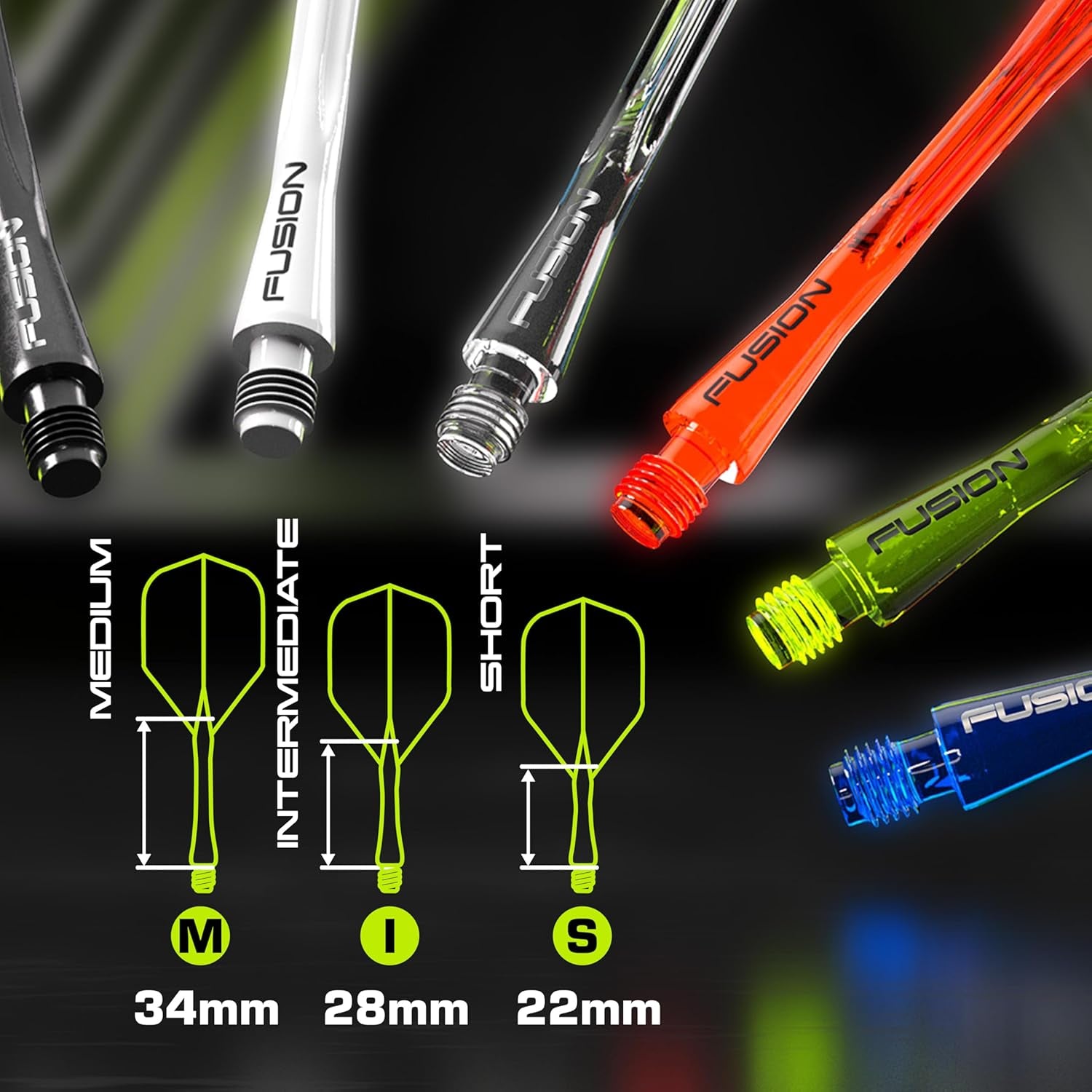 Fusion Intergrated Dart Flight and Shaft System - 1 Set per Pack (3 Flights and Shafts in Total)