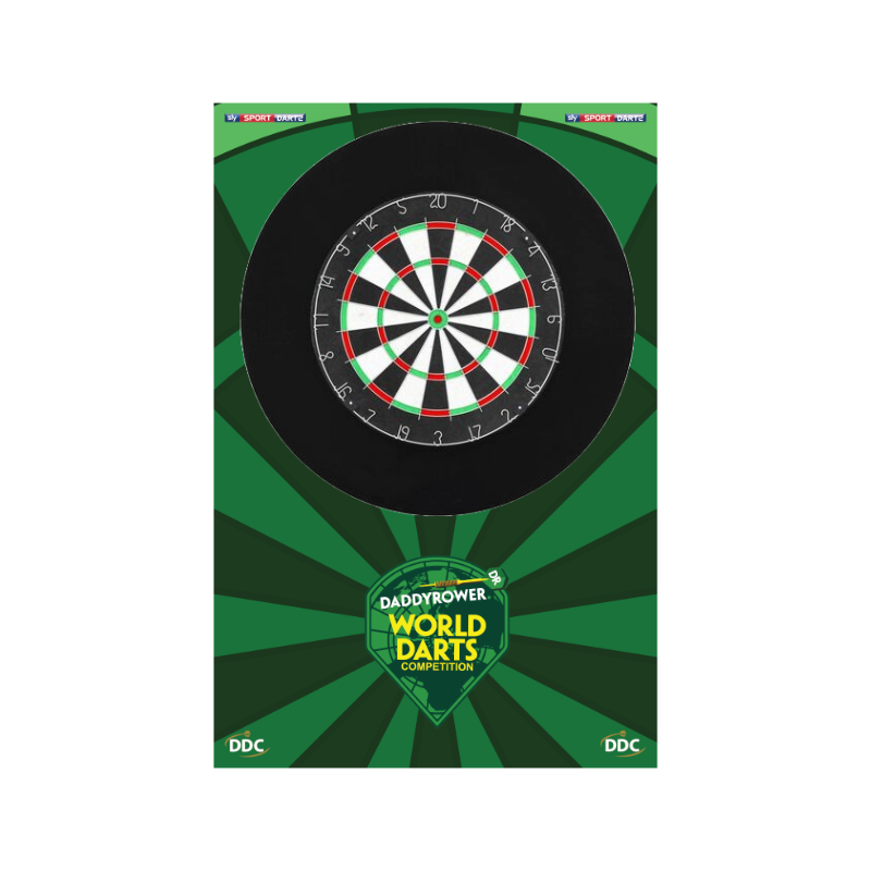 PaddyPower World Championship Style Dartboard Backboard - Mini Board 80x120cm