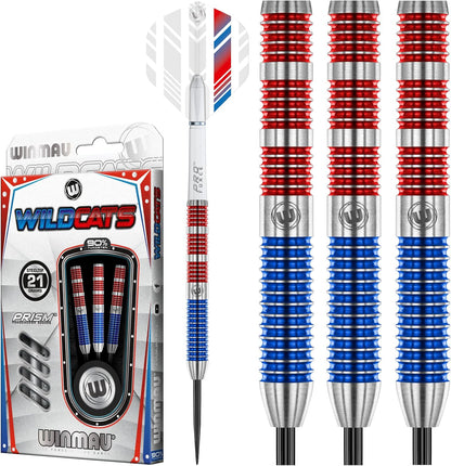 Wildcats 90% Tungsten Darts Set with Flights and Stems (Shafts) - Prism Technology - Match Weighed