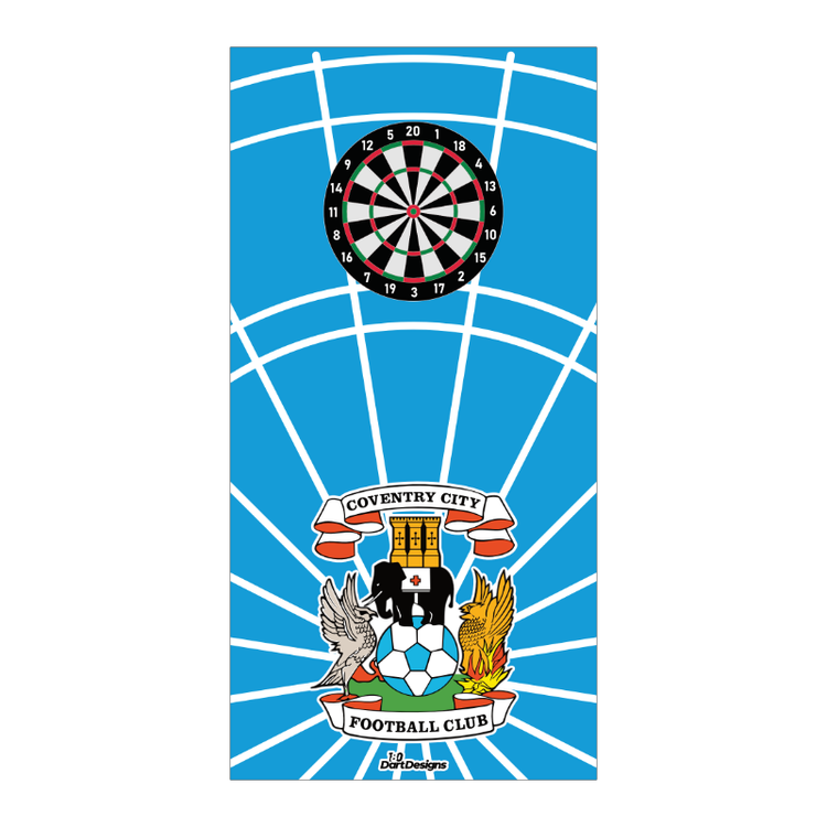 Coventry City dartboard backboard back drop
