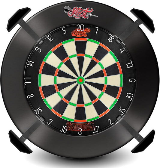 Darts Stadium Dartboard Lighting System - 4 Steel Arms & Dimmer to Adjust Light Intensity (6100K Leds) Minimal Shadow Versatile Fit Compact and Lightweight Design Easy Installation