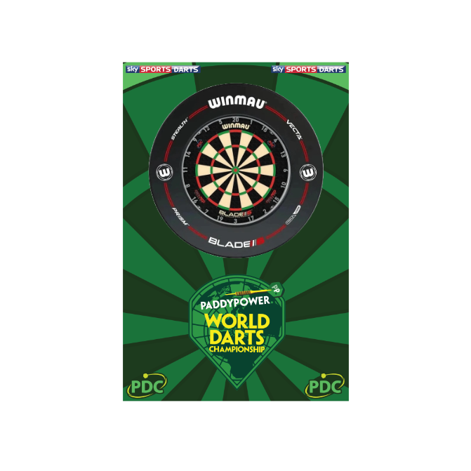PaddyPower World Championship Dartboard Backboard Mini Board 80x120cm