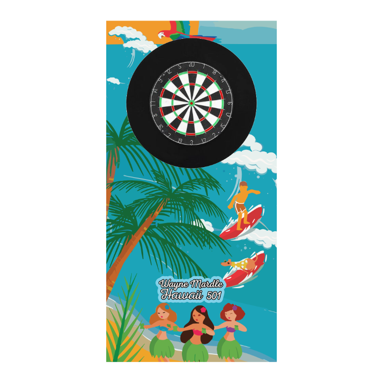 Wayne Mardle Hawaii 501 dartboard backboard back drop