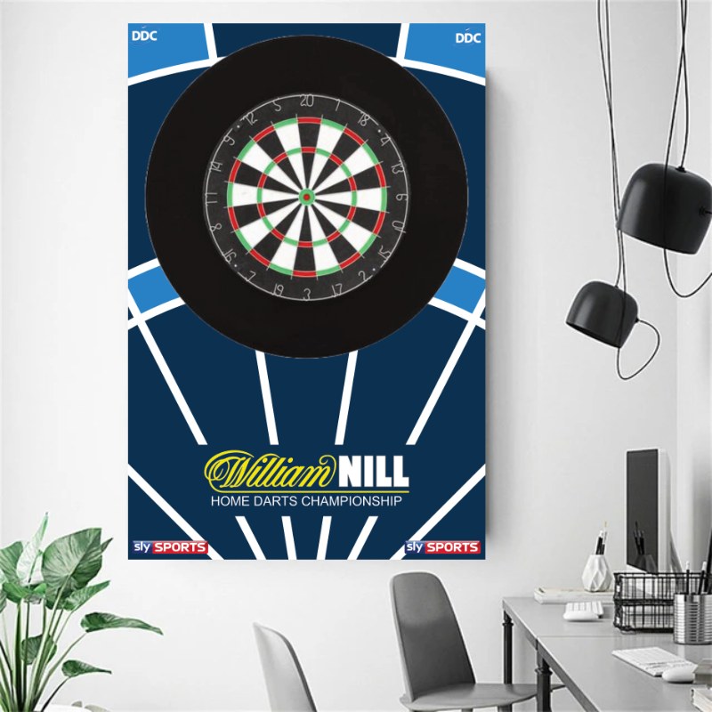 William Hill World Championship Style Dartboard Backboard - Mini Board 80x120cm