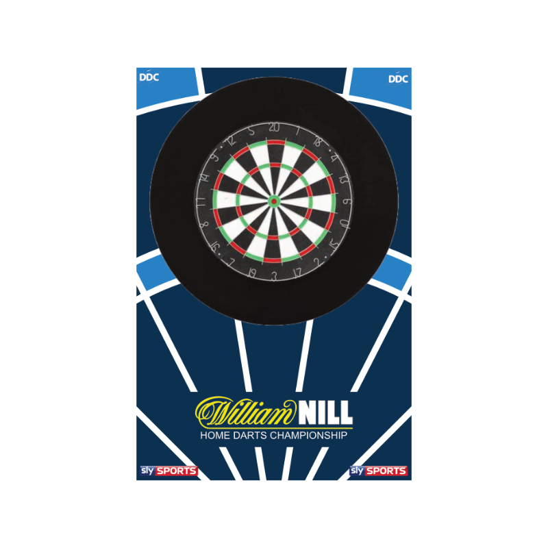 William Hill World Championship Style Dartboard Backboard - Mini Board 80x120cm