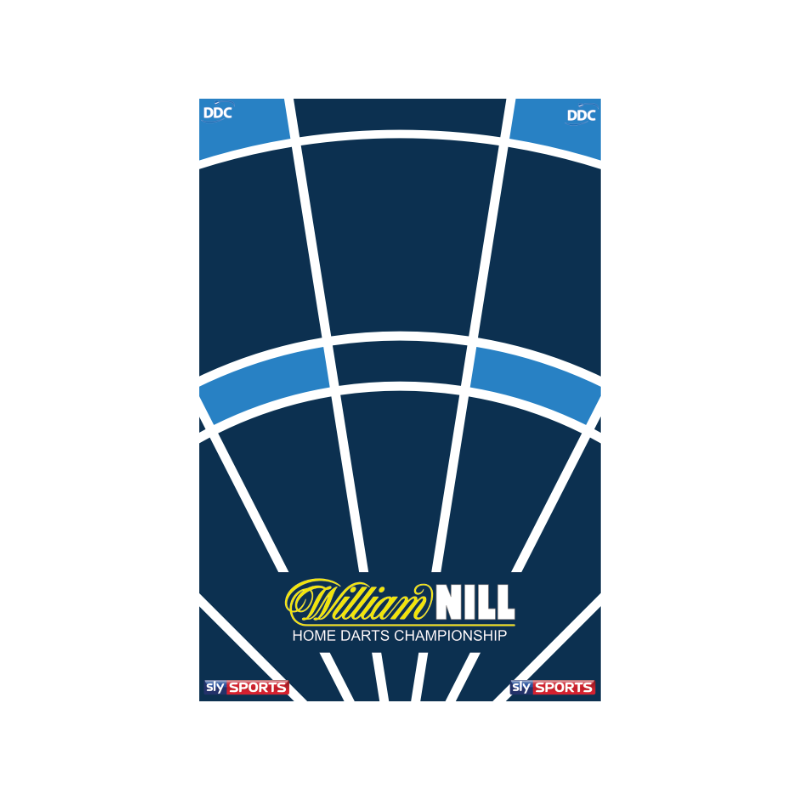 William Hill World Championship Style Dartboard Backboard - Mini Board 80x120cm